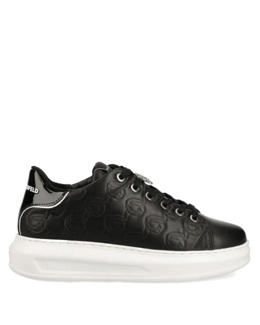 Baskets En Cuir À Logo Embossé Karl Lagerfeld en coloris Black
