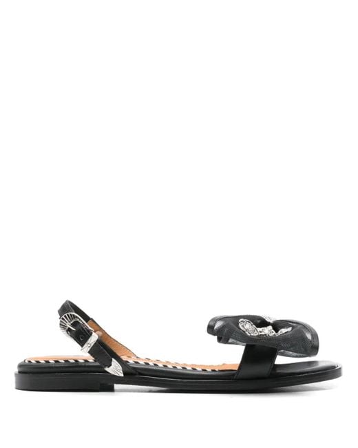 Toga Black Bow-Detail Sandals