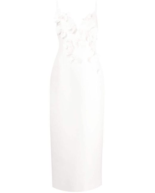 Acler White Isla Column Midi Dress