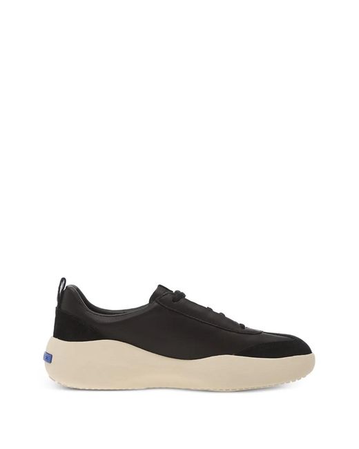 Geox Black Gxcp-02 Panelled Leather Sneakers for men