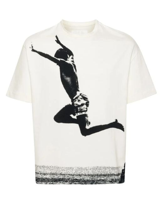 Jil Sander White Printed T-Shirt for men