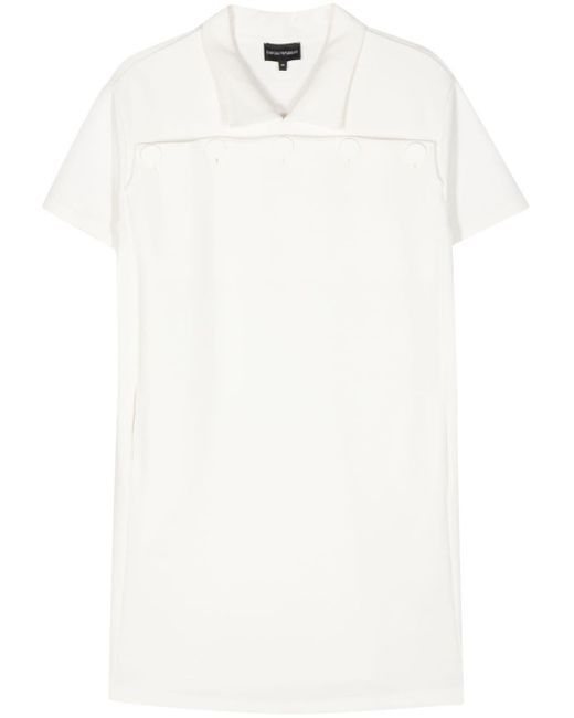 Vestido corto con botones decorativos Emporio Armani de color White
