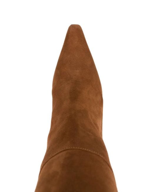 Roberto Festa Brown Kniehohe Klaria Stiefel mit spitzer Kappe 90mm