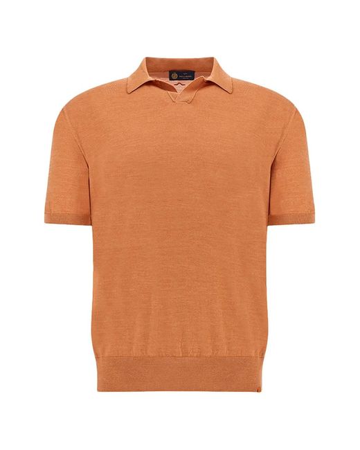 Paul & Shark Orange Open-Collar T-Shirt for men