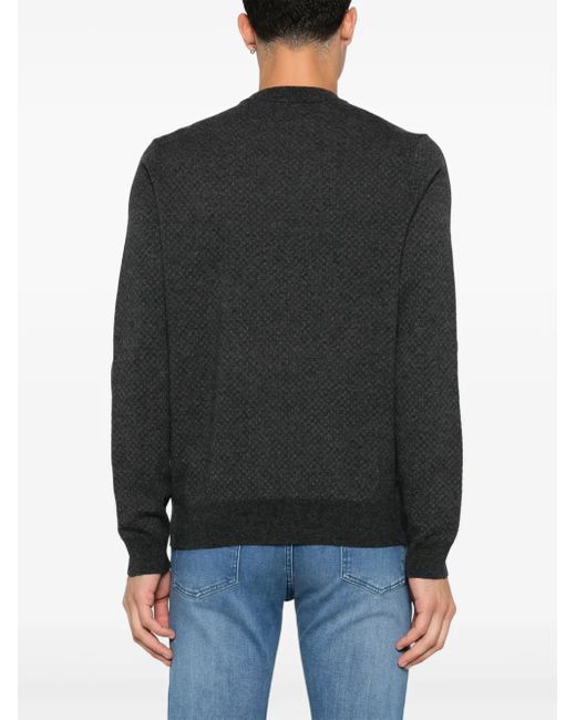 Boss Black Patterned-Jacquard Sweater for men