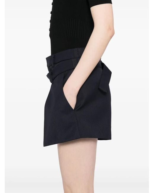 Monse Black Deconstructed Wrap Tailored Shorts