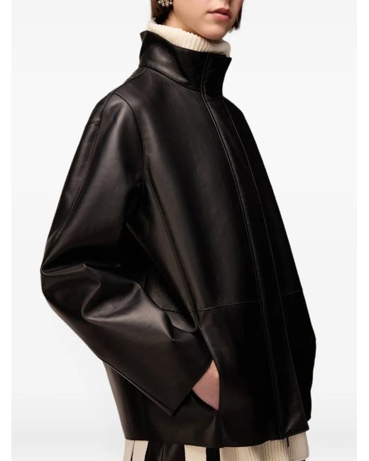 RETORI Black Cocoon-Shaped Lambskin Jacket