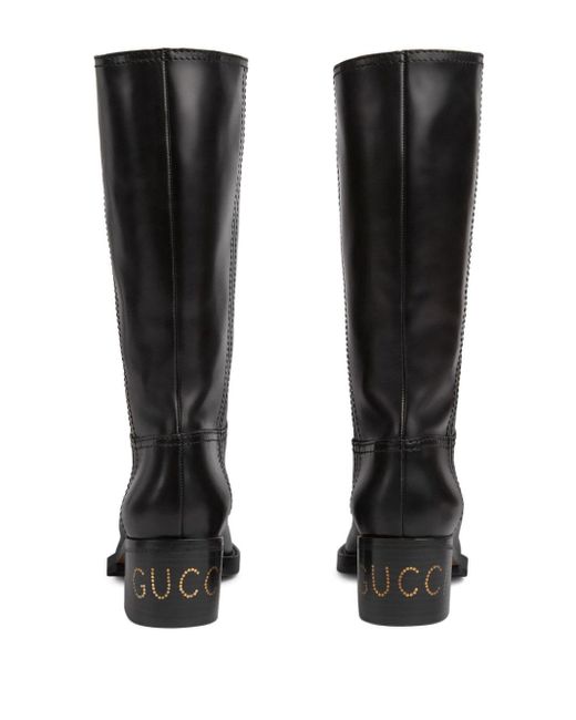 Stivali con borchie 45mm di Gucci in Black