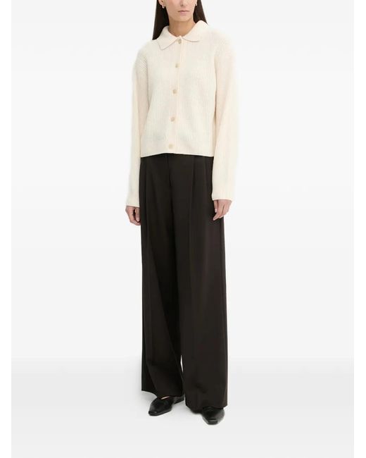 Marc O' Polo White Collared Buttoned Cardigan