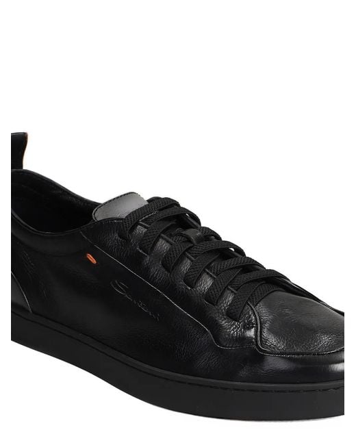 Santoni Black Baskets Off-Duty À Effet Dégradé Et Lacets for men