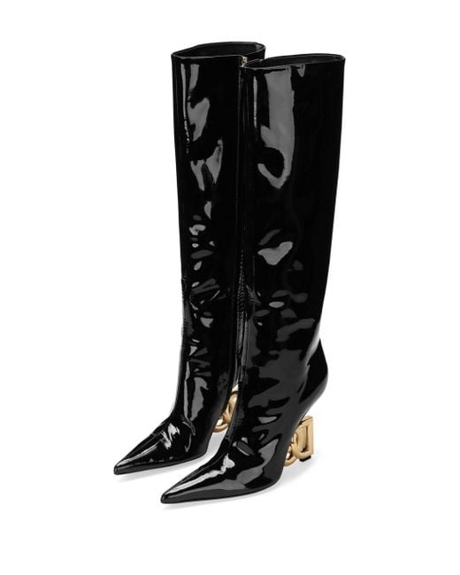 Dolce & Gabbana Hoge Laarzen Met Dg-hak in het Black