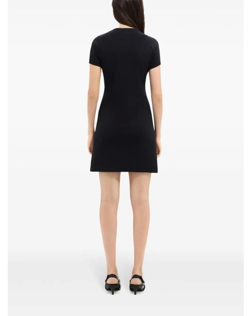 Courreges Black Contrast-Frame Cotton Mini Dress