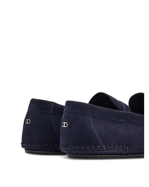 Ferragamo Blue Suede Loafers for men