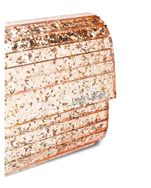 Jimmy Choo Metallic Sweetie Glitter-Effect Clutch Bag