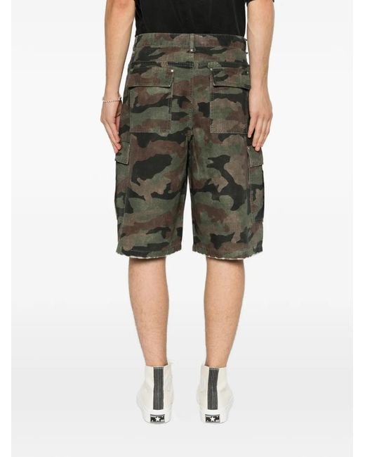 Represent Gray Camouflage-Print Cargo Shorts for men