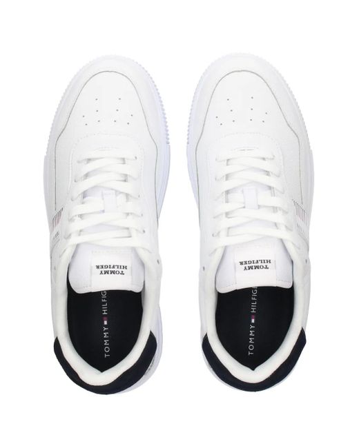 Tommy Hilfiger White Contrasting Lace Up Trainers for men
