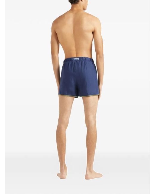 Vilebrequin Blue Maurice Drawstring Linen Swim Shorts for men