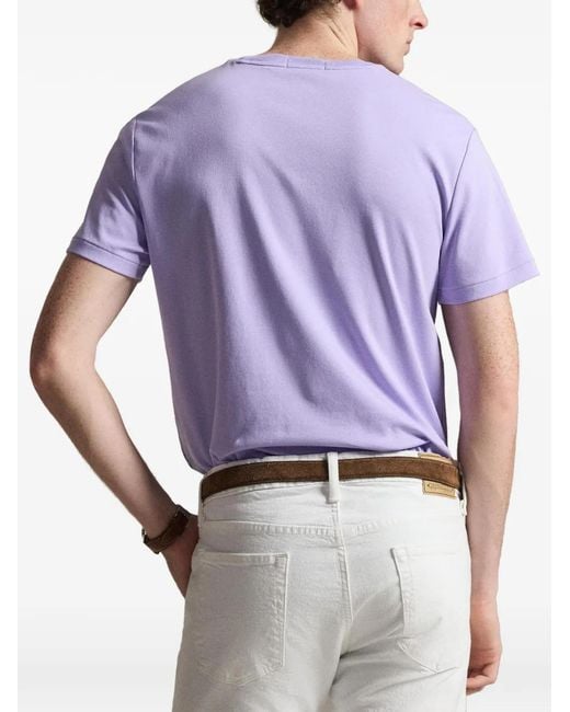 Polo Ralph Lauren Purple Logo-Embroidered T-Shirt for men