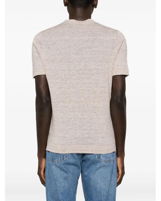 Brunello Cucinelli White Linen Blend Sweater for men