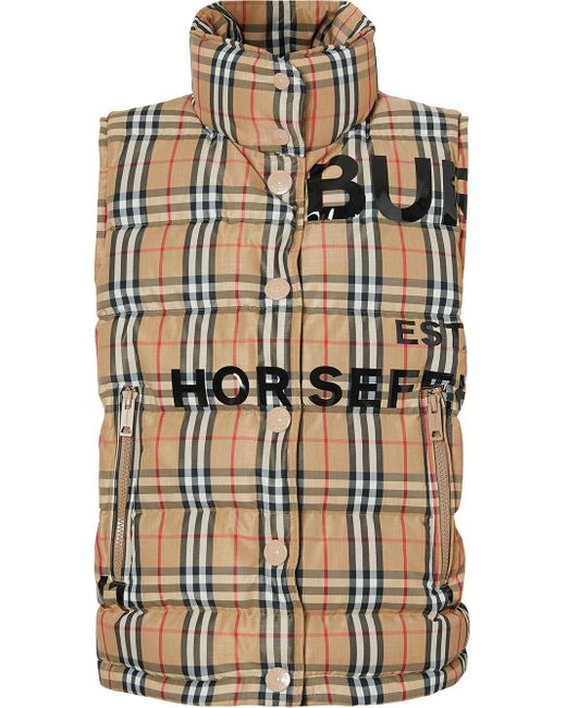 Burberry Multicolor Horseferry Print Vintage Check Puffer Gilet