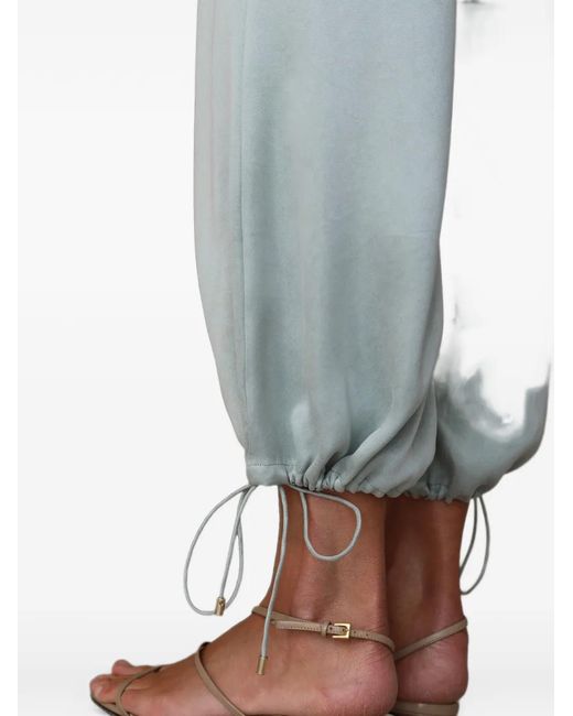Hevron Green Halina Drawstring-Waist Elasticated-Cuff Trousers