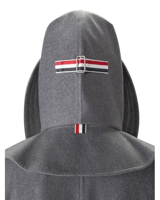 Thom Browne Gray Cashmere Waterproof Hooded Parka for men