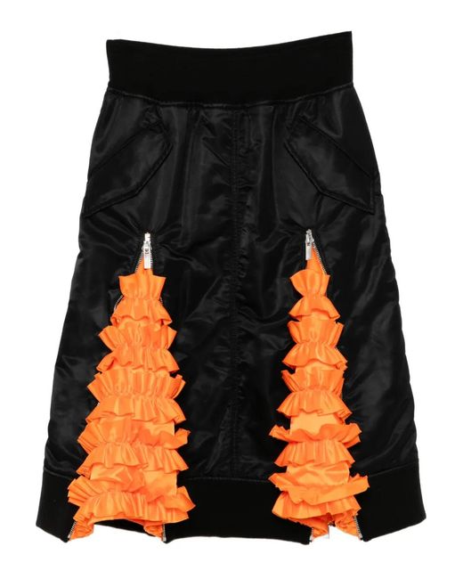 Noir Kei Ninomiya Black Frilled-Panel Skirt