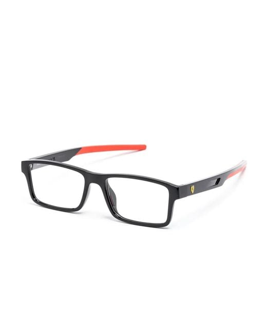Ferrari Black Rectangular-Frame Glasses for men