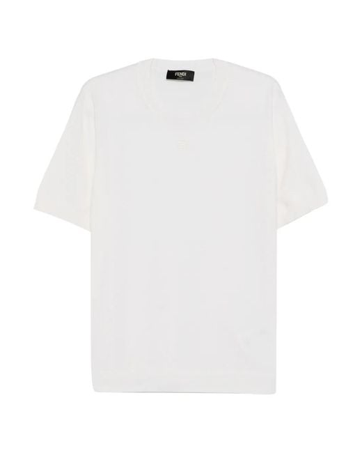 Fendi White Elevated T-Shirt for men