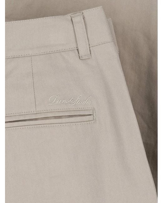 DUNST White Pleated Wide-Leg Trousers