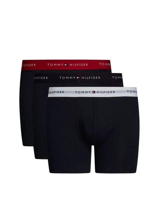 Tommy Hilfiger Blue Logo-Waistband Boxers (Pack Of Three) for men