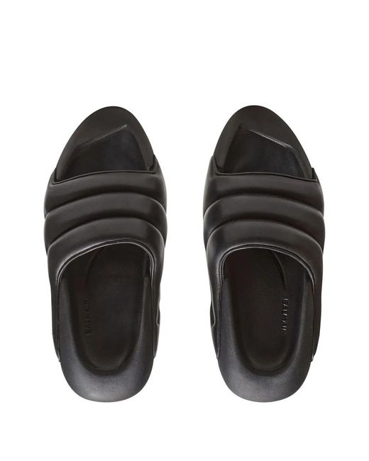 Balmain Black B-It Quilted Lambskin Slip On Sandals, , 100% Rubber