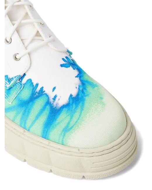 Viron Blue Printed Lace-Up Boots