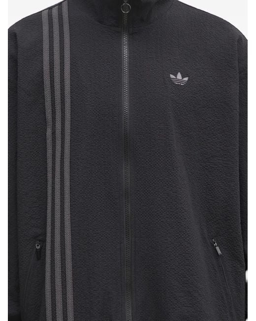 Giacca Seersucker Firebird Con Zip di Adidas in Black da Uomo