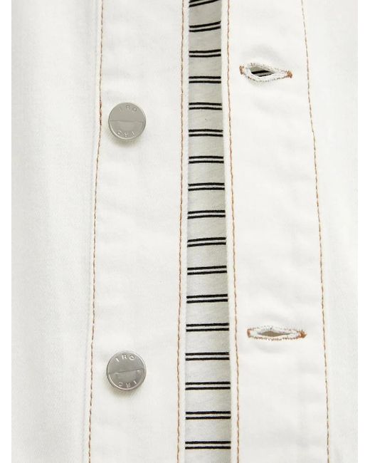IRO Natural Contrast-Stitching Short-Sleeved Shirt Jacket for men