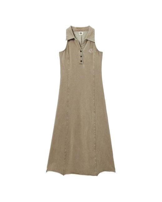 B+ AB Natural Halterneck Crystal-Embellished Midi Dress