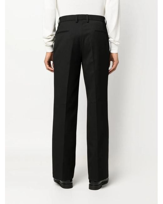 M I S B H V Black Mid-Rise Straight-Leg Trousers for men
