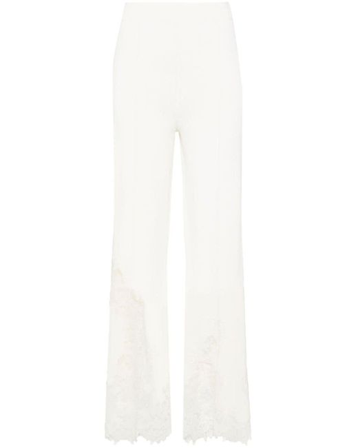 Chantilly-lace straight trousers Ermanno Scervino en coloris White