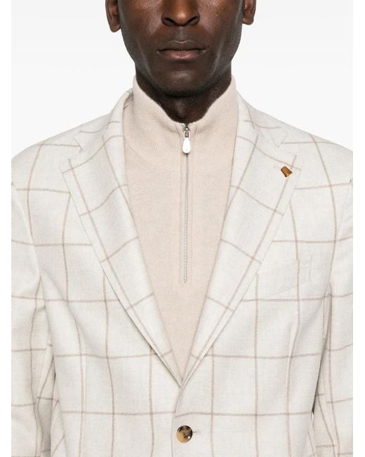 Latorre White Grid-Pattern Blazer for men