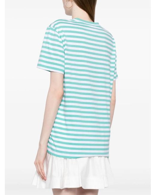 Patou Blue Striped Logo-Print T-Shirt