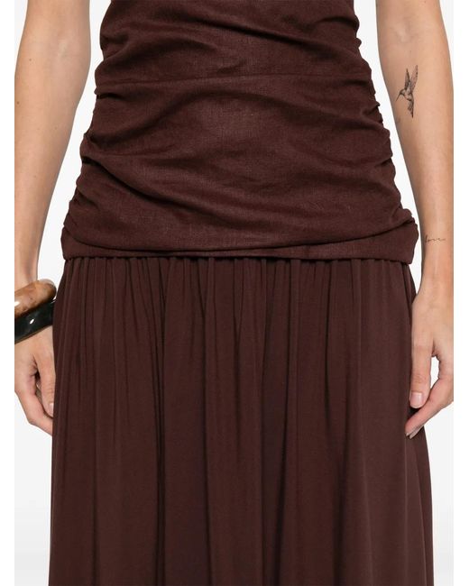 Faithfull The Brand Purple Robe-Bustier Tali À Fronces