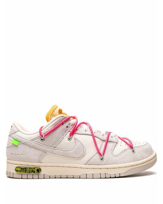 NIKE X OFF-WHITE Pink Nike Dunk Low "Lot 17" Sneakers