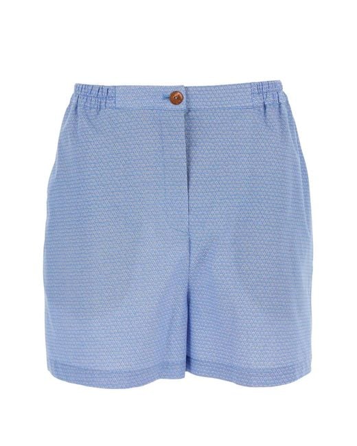 ..,merci Blue Geometric-Print Shorts