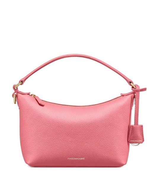 Maison De Sabre Pink Small Leather Trapezoid Bag