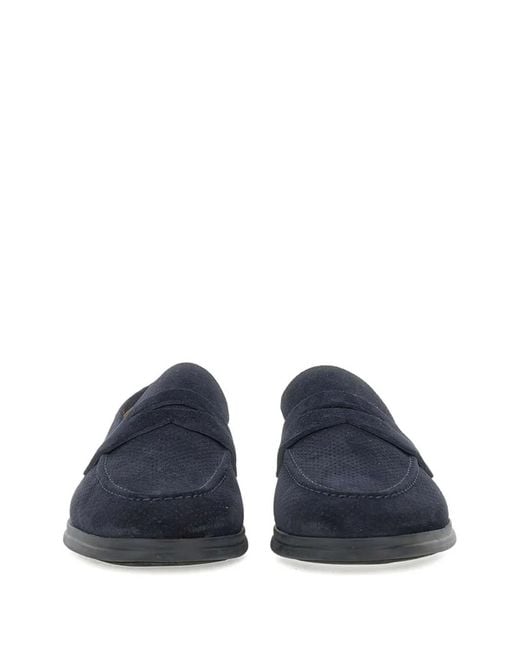 Duca Degli Abruzzi Blue Piero1 Suede Loafers for men