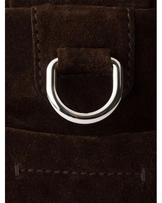 Prada Black Detachable Strap Suede Leather Shoulder Bag for men