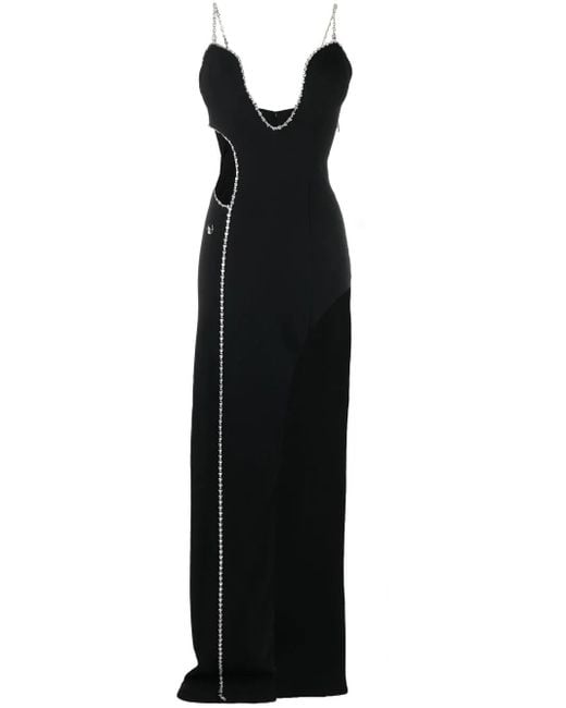 Philipp Plein Black Embellished Sleeveless Maxi Dress