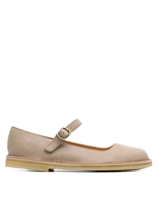 Clarks White Desert Mary Jane Ballet Flats