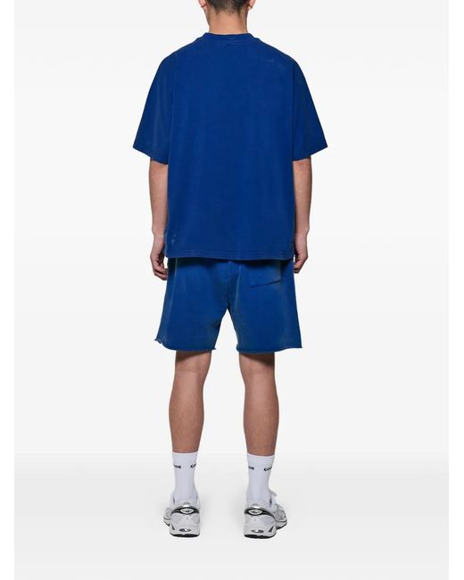 GODMADE Blue Flame-Motif Shorts for men