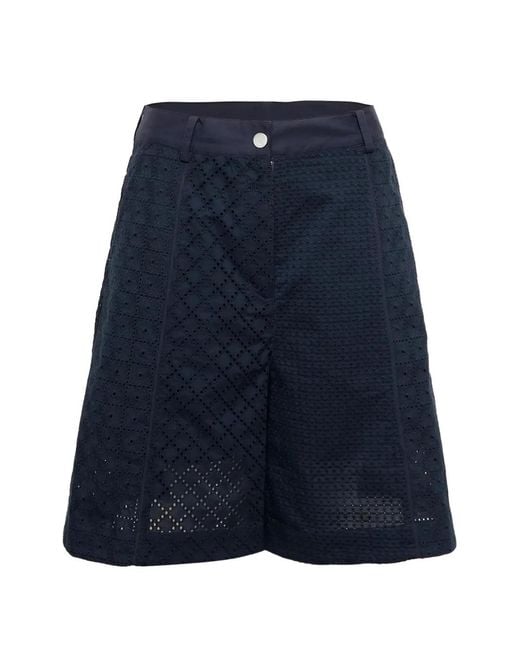 3.1 Phillip Lim Blue Broderie-Anglaise Bermuda Shorts